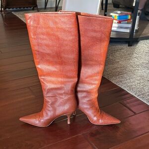 Loeffler Randall Textured Tan Heeled Boots